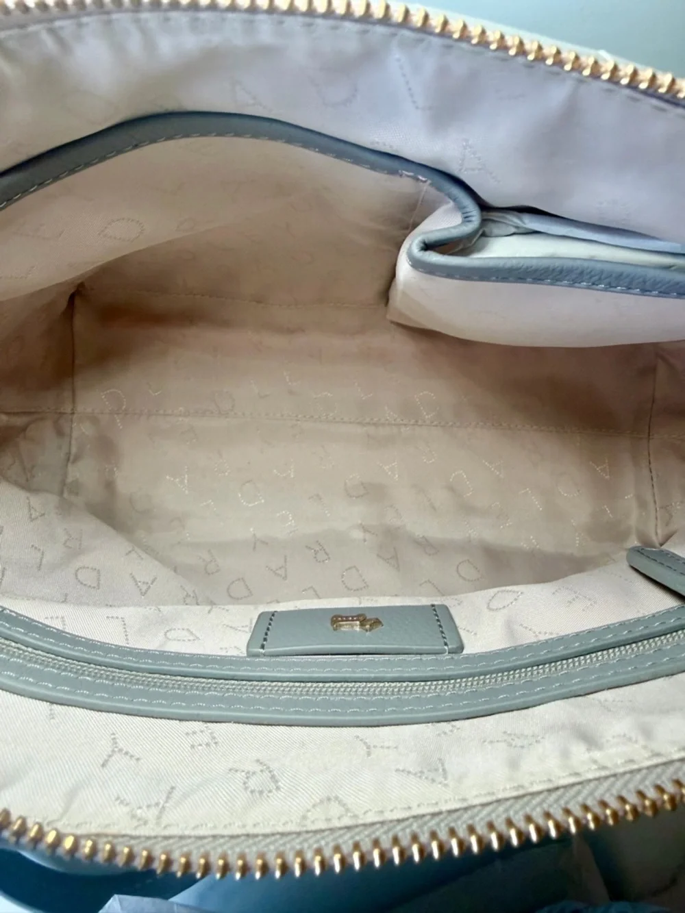 NEW Radley London Quilted Crossbody Bag Gray Herringbone Leather Dog Charm